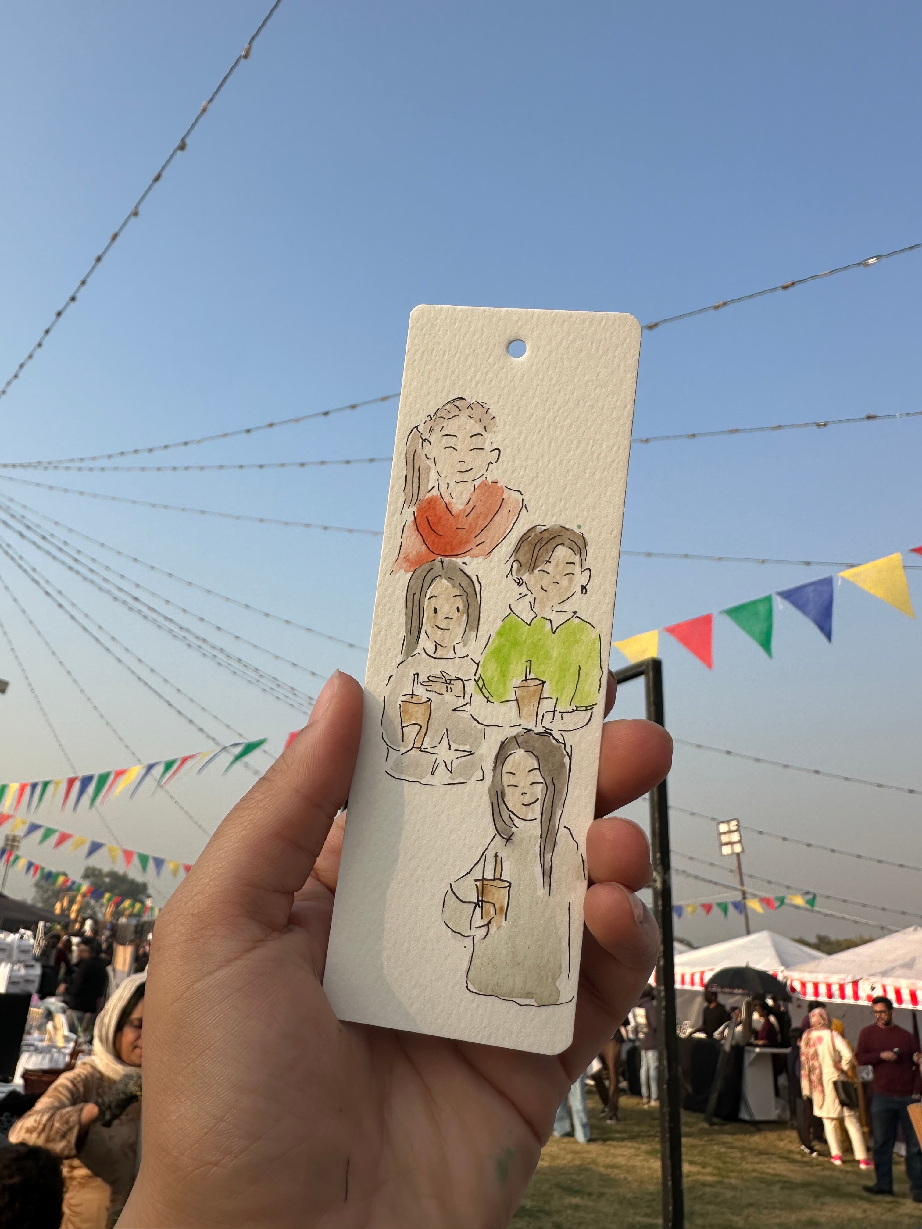 Watercolor Doodle Portraits – Bookmark Size (2” x 5”)