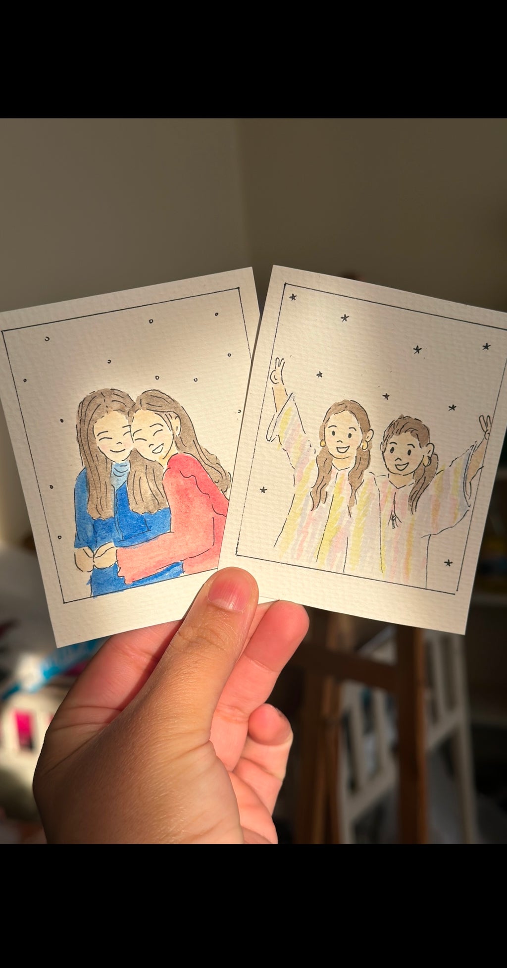 Watercolor Doodle Portraits – Regular Size (5” x 6”)