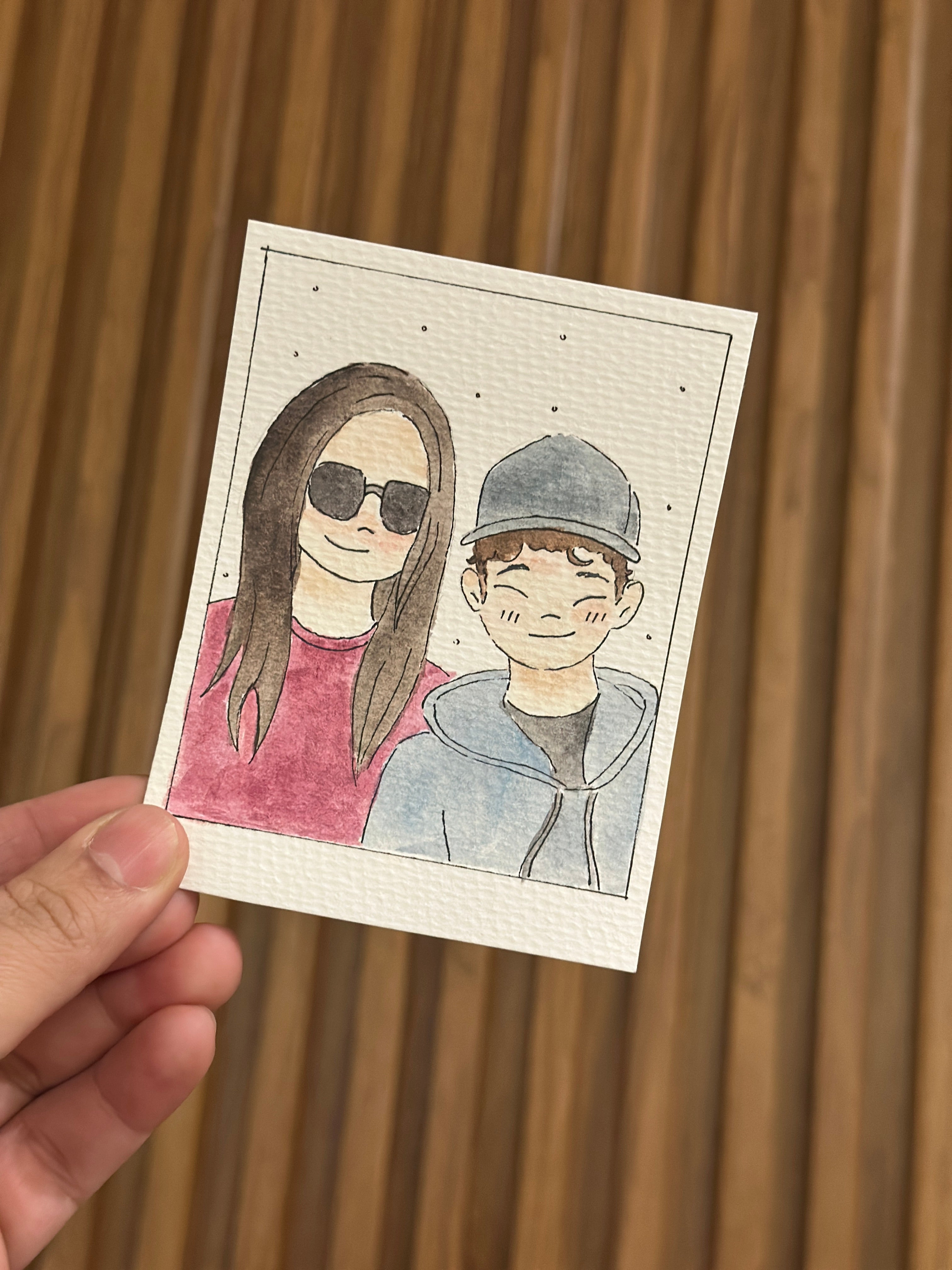 Watercolor Doodle Portraits – Regular Size (5” x 6”)